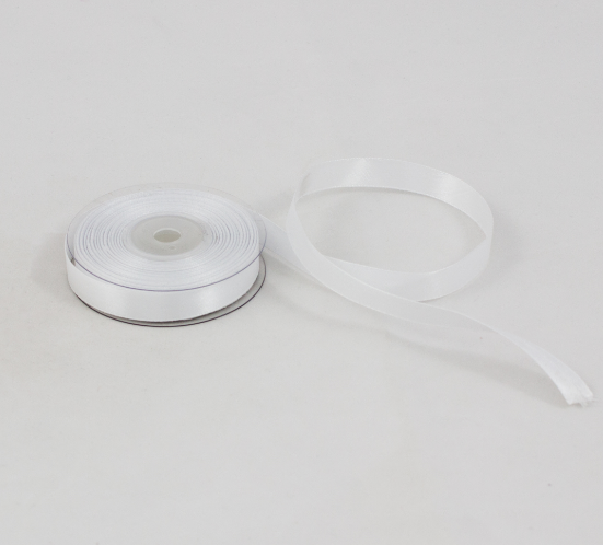 Fita Cetim 1 cm x 22 yds Branco&nbsp;